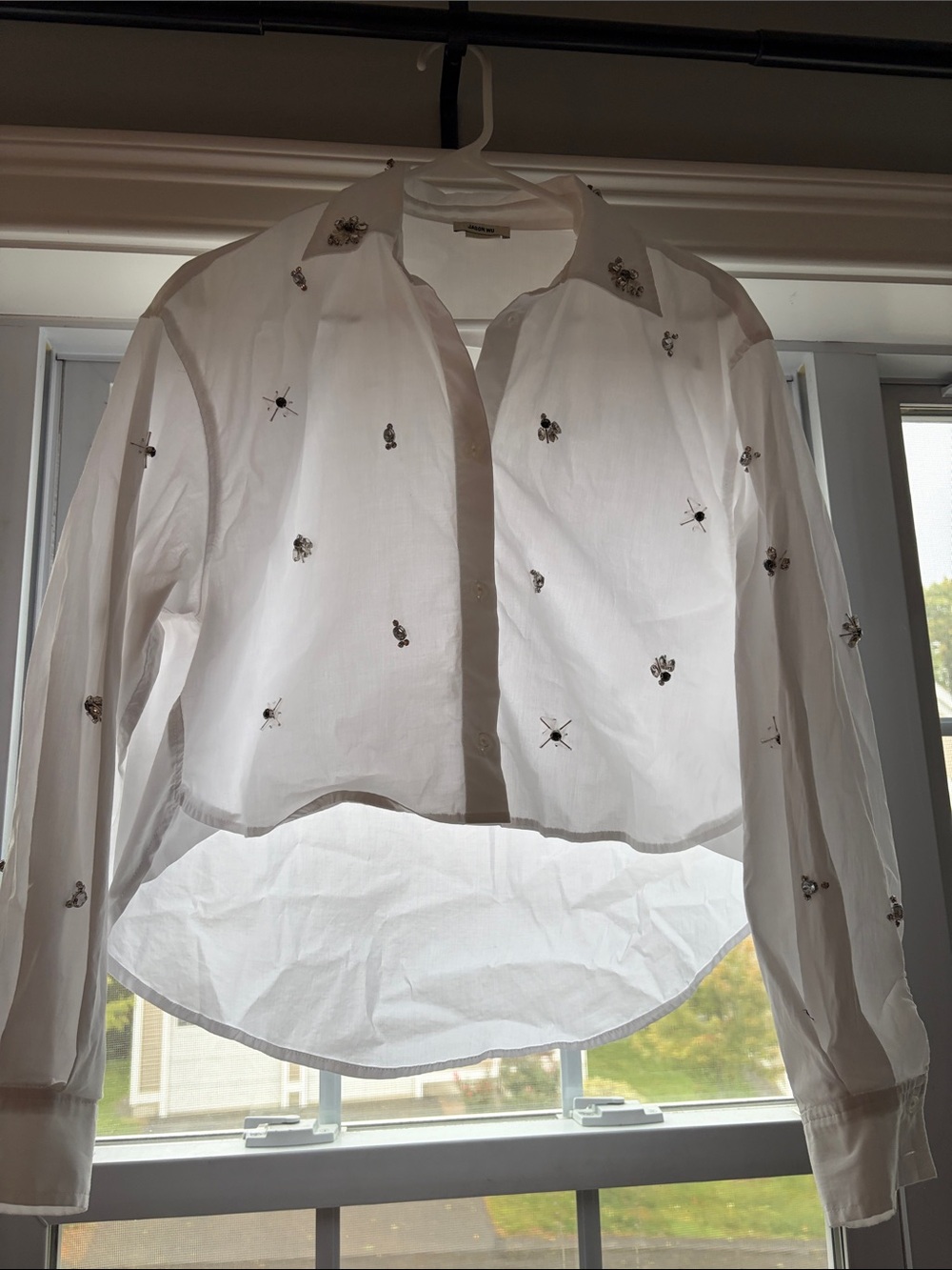 Jason Wu White Embellished Button-Down Shirt